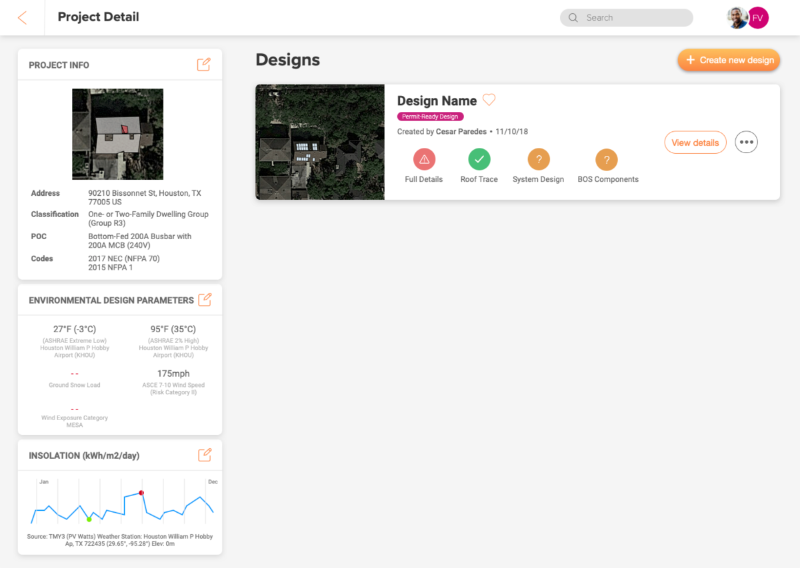 First light theme UI prototype for design tool screen.