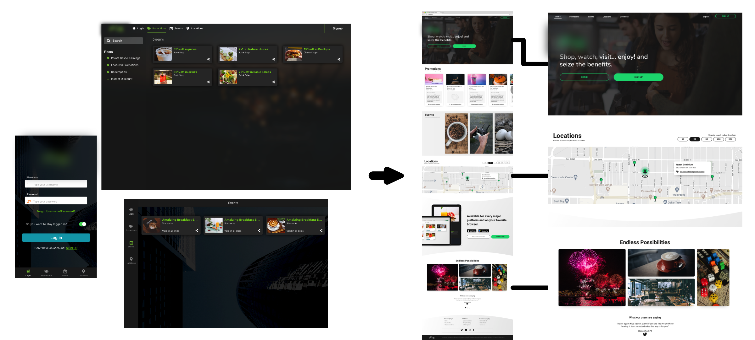 Before and after comparison of the home screen